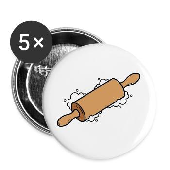 Rolling Pin Rolling Dough Roll Baking - Buttons large 2.2''/56 mm (5-pack) - white - Front