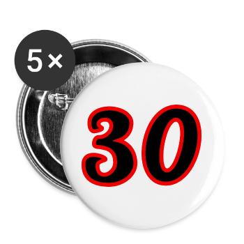 30. 30 YEARS. 30th ANNIVERSARY. 30 YEARS ANNIVERSARY. - Buttons large 2.2''/56 mm (5-pack) - white - Front
