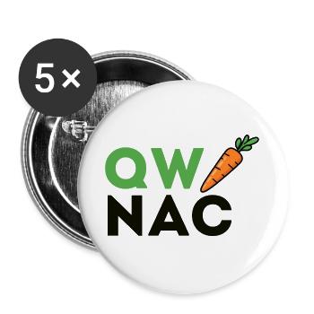 QW NAC Carrot – Green Accent for Insiders - Buttons large 2.2''/56 mm (5-pack) - white - Front