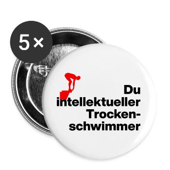 ESPÈCE DE NAGEUR SEC INTELLIGENT. SARCASME - Lot de 5 grands badges (56 mm) - blanc - Devant