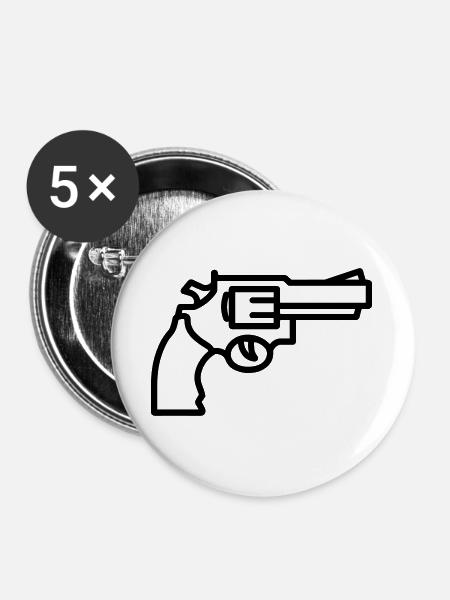 Revolver - Buttons groß 56 mm (5er Pack) - Weiß