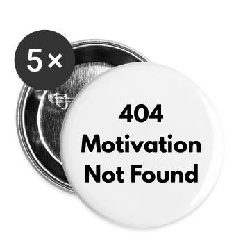 404 motivation not found - Buttons large 2.2''/56 mm (5-pack) - white - Front