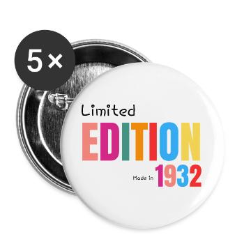 Limited edition Made in 1932 - Lot de 5 grands badges (56 mm) - blanc - Devant