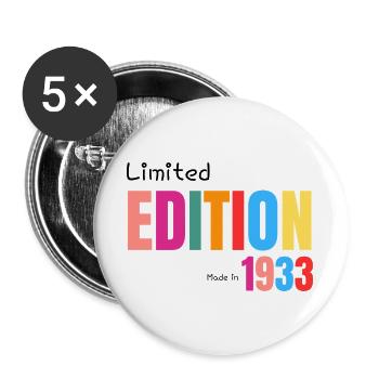 Limited edition Made in 1933 - Lot de 5 grands badges (56 mm) - blanc - Devant