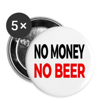 Bier - Buttons groß 56 mm (5er Pack) - Weiß - Vorne