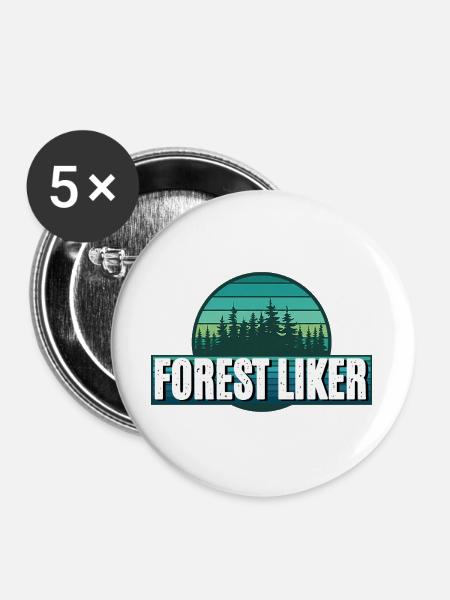 Forest Liker - Buttons groß 56 mm (5er Pack) - Weiß