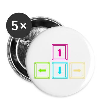 Zocken Computerspieler Zocker Gaming Gamer - Buttons groß 56 mm (5er Pack) - Weiß - Vorne