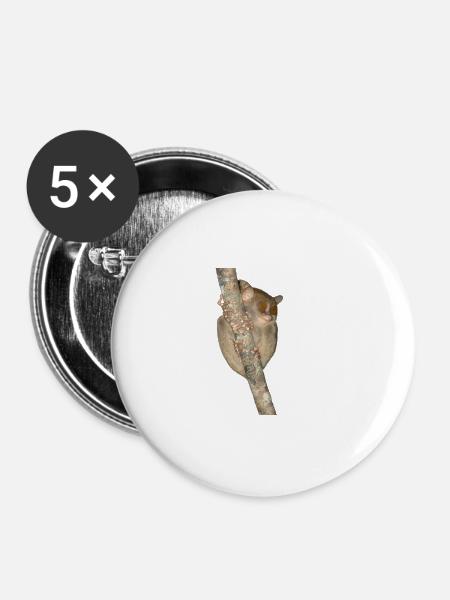Nächtlicher Kletterer Primat - Buttons groß 56 mm (5er Pack) - Weiß