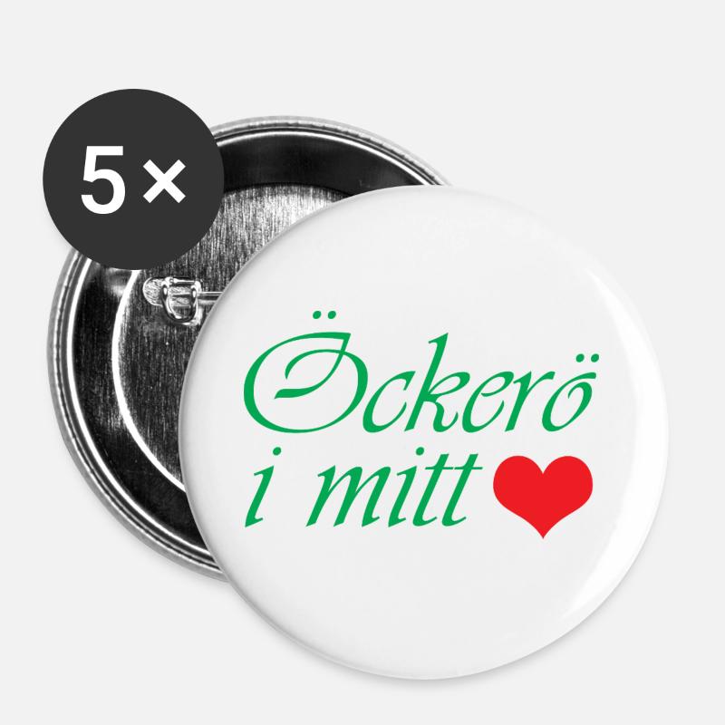 Öckerö in my heart - Buttons large 2.2''/56 mm (5-pack) - white