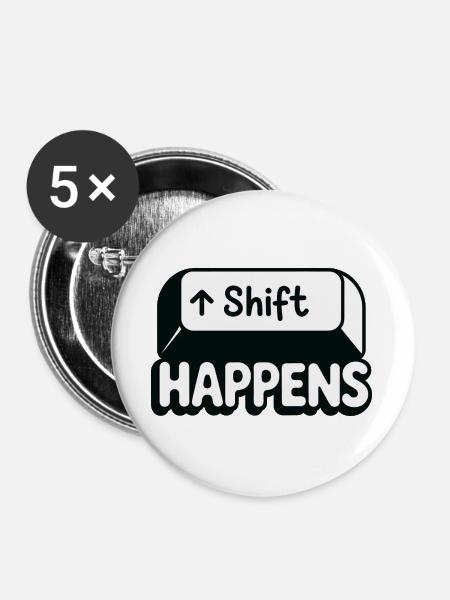 Verschiebung findet statt - Buttons groß 56 mm (5er Pack) - Weiß