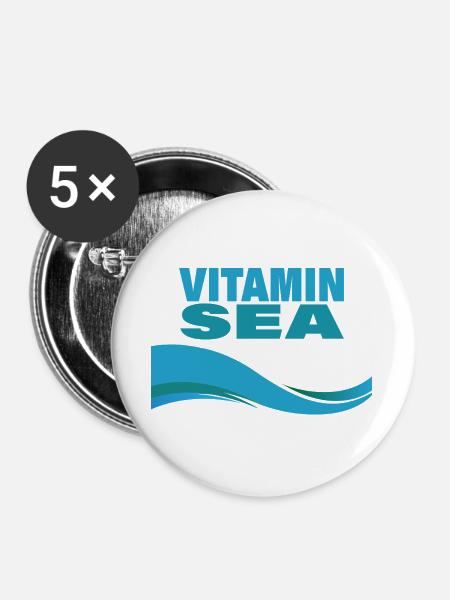 VITAMIN SEA - Buttons groß 56 mm (5er Pack) - Weiß