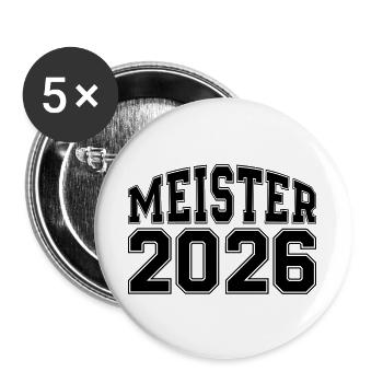 meister_2026 - Buttons groß 56 mm (5er Pack) - Weiß - Vorne