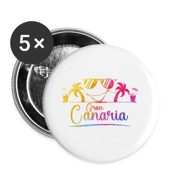Gran Canaria Beach Rainbow - Buttons large 2.2''/56 mm (5-pack) - white - Front