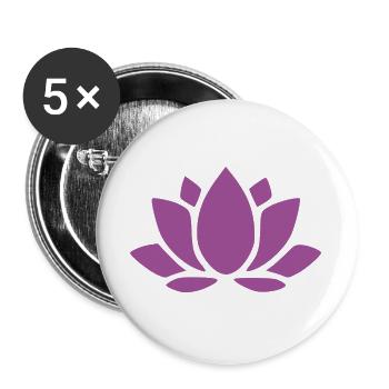 Lotus Flower Lotus Flower Flower Violet Blossom Yoga - Buttons large 2.2''/56 mm (5-pack) - white - Front