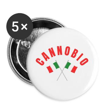 Cannobio Crossed Italian Flags  - Buttons large 2.2''/56 mm (5-pack) - white - Front