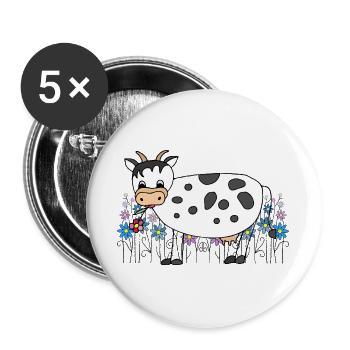 Cow - Buttons large 2.2''/56 mm (5-pack) - white - Front