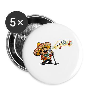 Viva Mariachi Stage Worker - Buttons large 2.2''/56 mm (5-pack) - white - Front