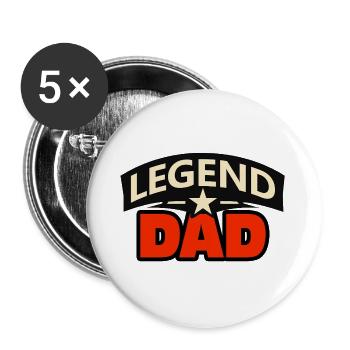 Legenden-Vater – Lustiges Vater-Design - Buttons groß 56 mm (5er Pack) - Weiß - Vorne