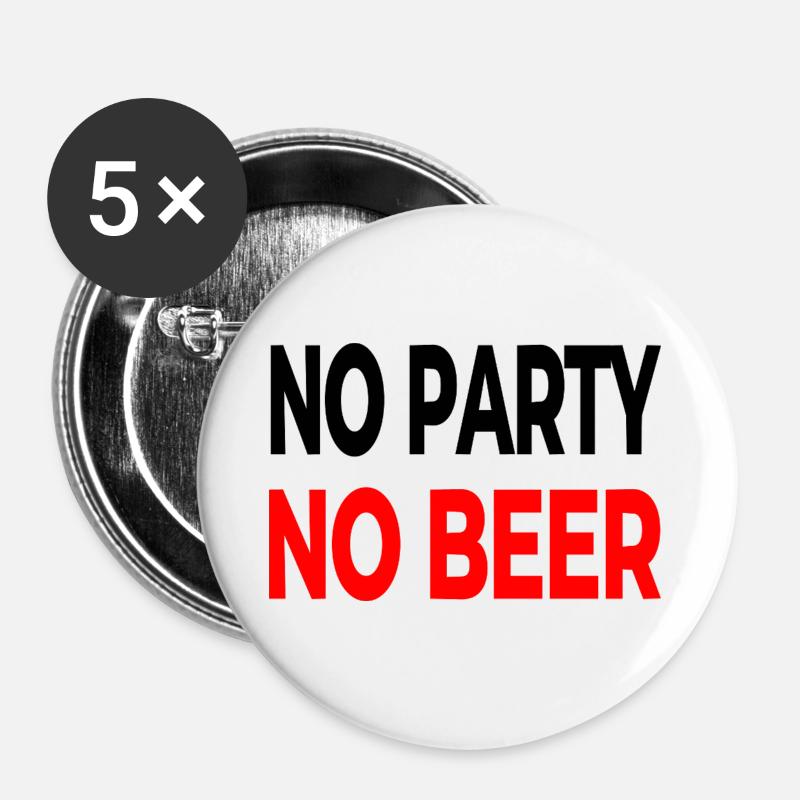 Parti - Lot de 5 grands badges (56 mm) - blanc