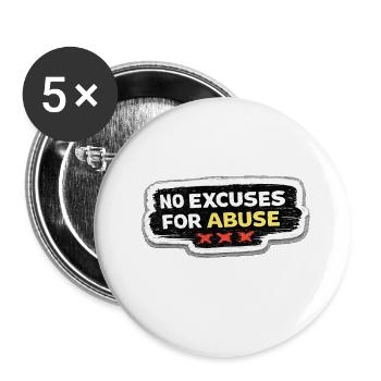 No Excuses For Abuse Anti-Abuse Awareness Sticker - Buttons large 2.2''/56 mm (5-pack) - white - Front