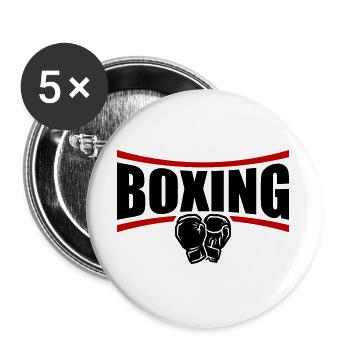 Boxing Boxen - Buttons groß 56 mm (5er Pack) - Weiß - Vorne