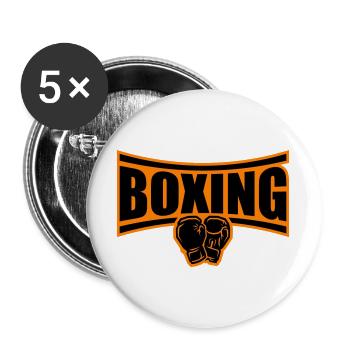 Boxing Boxen - Buttons groß 56 mm (5er Pack) - Weiß - Vorne