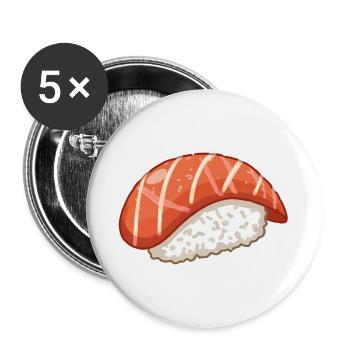 sushi - Lot de 5 grands badges (56 mm) - blanc - Devant