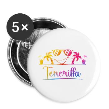 Tenerife sunny island Rainbow - Buttons large 2.2''/56 mm (5-pack) - white - Front