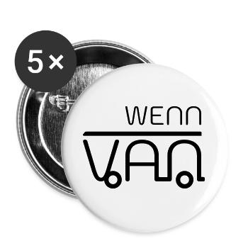 Wenn dann Van! Vanlife - Buttons groß 56 mm (5er Pack) - Weiß - Vorne
