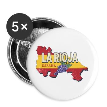 La Rioja Spanien Retro Region Reben Vintage Wein - Buttons groß 56 mm (5er Pack) - Weiß - Vorne