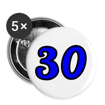 30. 30 YEARS. 30th ANNIVERSARY. 30 YEARS ANNIVERSARY. - Buttons large 2.2''/56 mm (5-pack) - white - Front