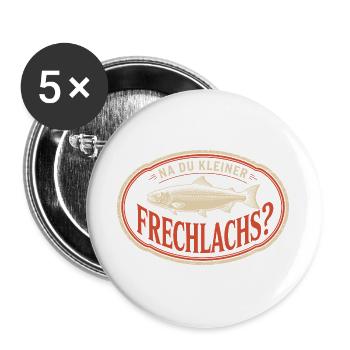 Na Du Kleiner Frechlachs Gamer Lachs Meme Zocker - Buttons groß 56 mm (5er Pack) - Weiß - Vorne