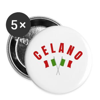 Celano Italienische Flaggen - Buttons groß 56 mm (5er Pack) - Weiß - Vorne