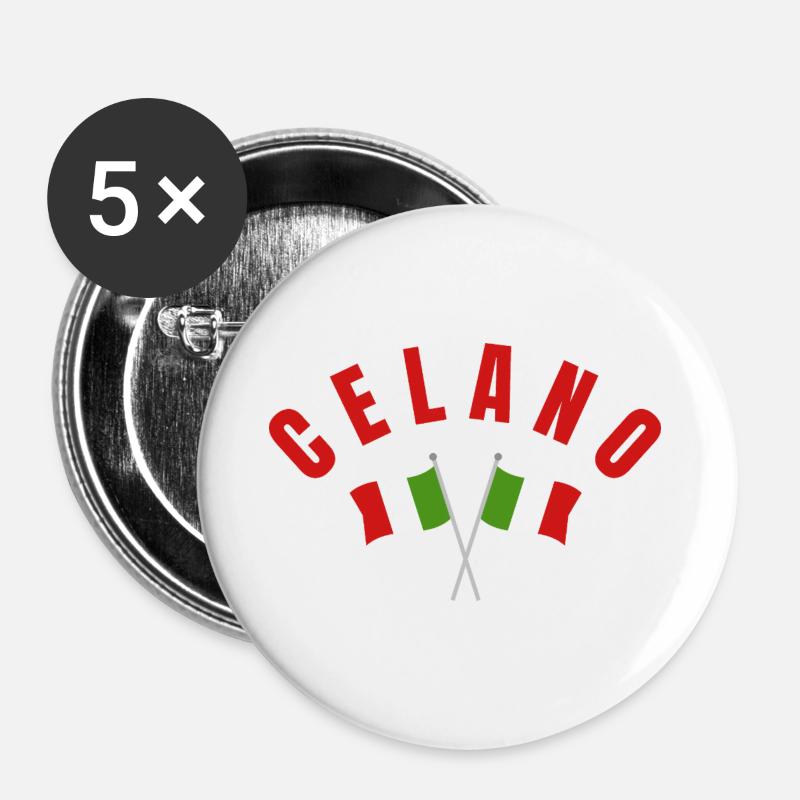 Celano Italian Flags - Buttons large 2.2''/56 mm (5-pack) - white