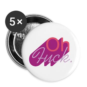 Oh Fuck Script in Purple Hue - Buttons groß 56 mm (5er Pack) - Weiß - Vorne
