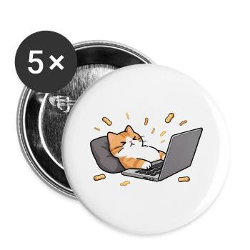 Geek chat in telecommuting mode - Buttons large 2.2''/56 mm (5-pack) - white - Front