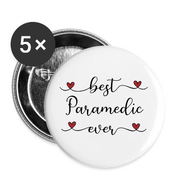 best paramedic in the world - Buttons large 2.2''/56 mm (5-pack) - white - Front