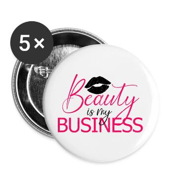 Beauty Is My Business Make Up Artist MUA Salon - Buttons large 2.2''/56 mm (5-pack) - white - Front