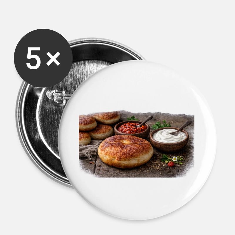 Bilyash Sour Cream Adjika - Buttons large 2.2''/56 mm (5-pack) - white