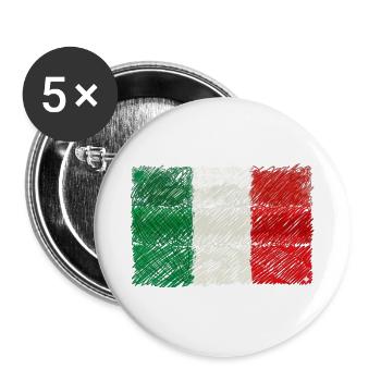 Scribbled Italian Flag - Buttons large 2.2''/56 mm (5-pack) - white - Front