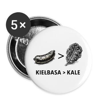 Kielbasa Greater Than Kale - Buttons large 2.2''/56 mm (5-pack) - white - Front