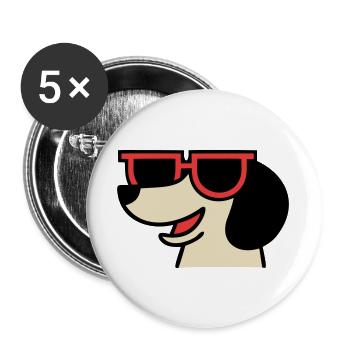 Cooler Dackel Brille Chef - Buttons large 2.2''/56 mm (5-pack) - white - Front