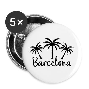 Barcelone - Lot de 5 grands badges (56 mm) - blanc - Devant