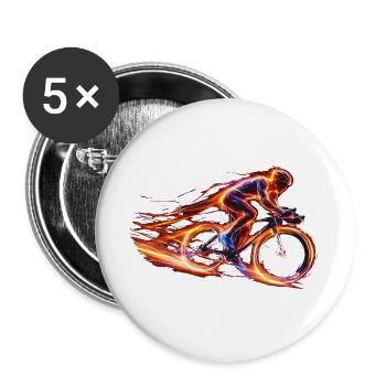 Road Bike Rider Speed Bike Design - Buttons large 2.2''/56 mm (5-pack) - white - Front