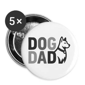 Dog Dad Silhouette – Dog Dad Graphic - Buttons large 2.2''/56 mm (5-pack) - white - Front