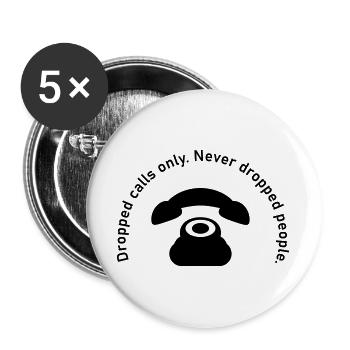 Vintage-Handy-Symbol Verschwende deine Zeit nicht, Kontakt - Buttons groß 56 mm (5er Pack) - Weiß - Vorne