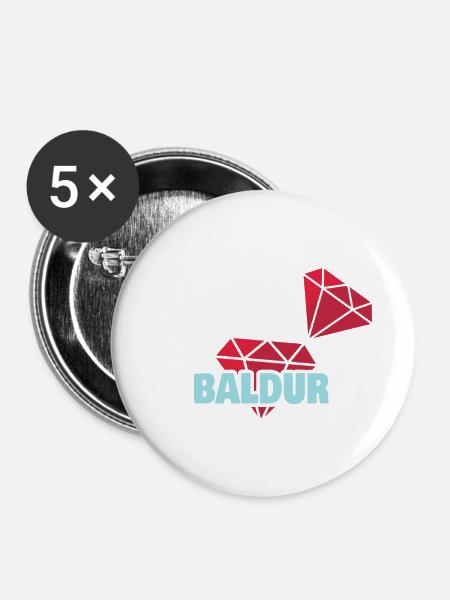 Edel Baldur - Buttons groß 56 mm (5er Pack) - Weiß