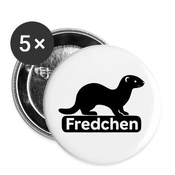 Fredchen_Frettchen - Buttons groß 56 mm (5er Pack) - Weiß - Vorne