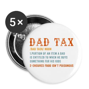 T-shirt de définition de la taxe pour les pères - Lot de 5 grands badges (56 mm) - blanc - Devant