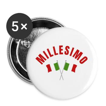 Millesimo Italian Flags Emblem - Buttons large 2.2''/56 mm (5-pack) - white - Front